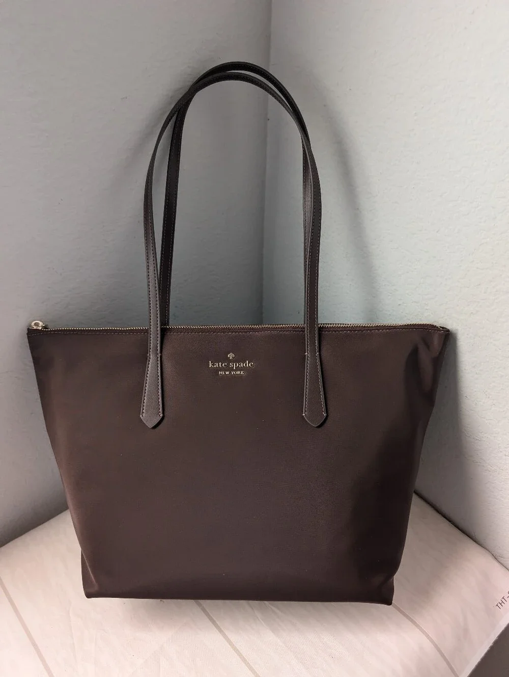 NWT Kate Spade KC455 Kitt Medium Nylon Tote in Hot Fudge